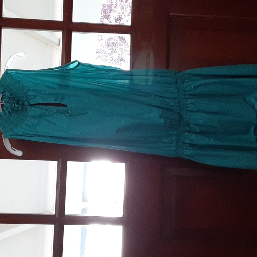 Turquoise cotton playsuit